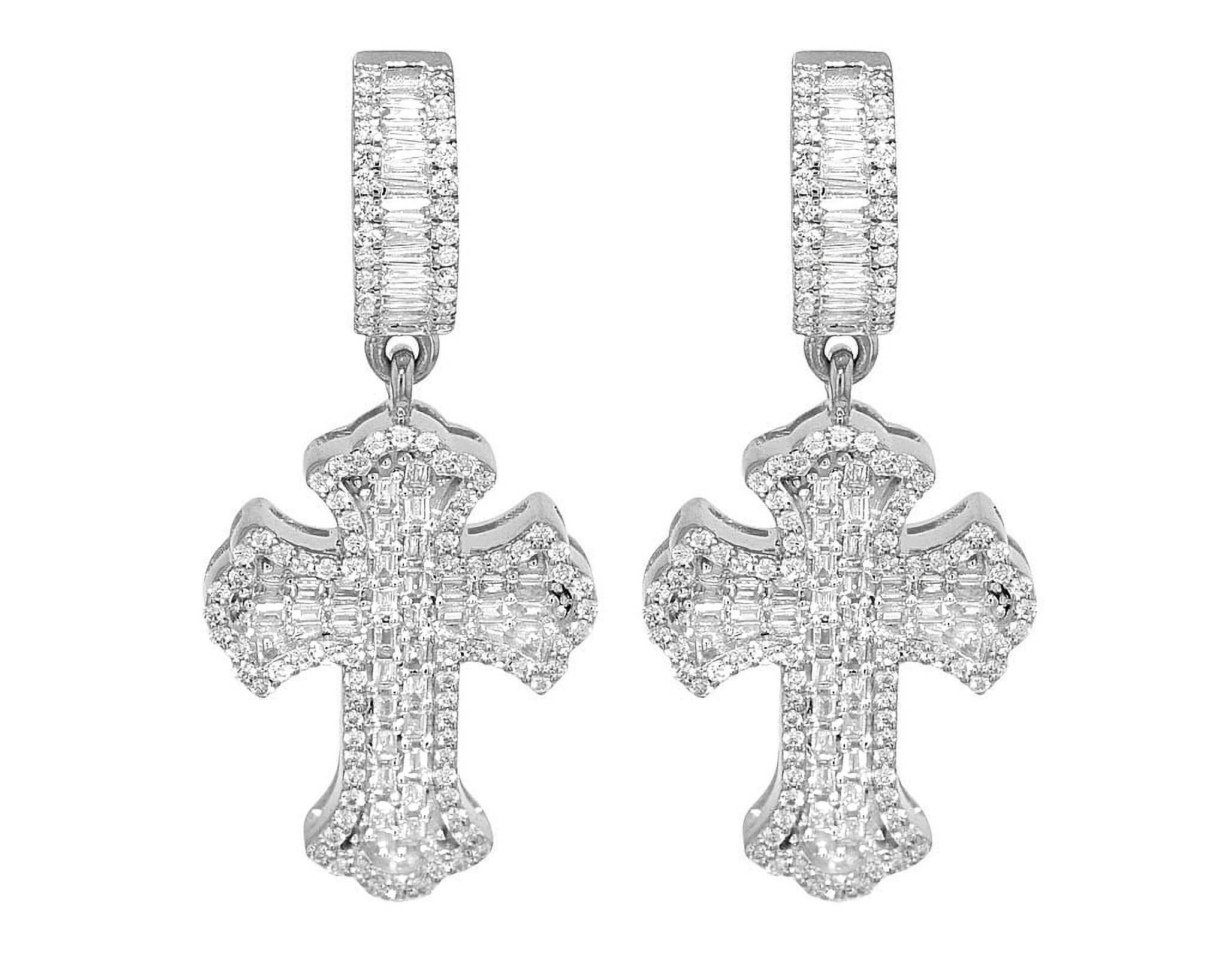 1.20 CT Diamond Dangle Drop Earrings White Gold Q7186
