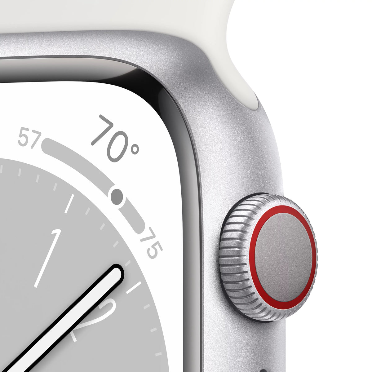 Silver Aluminum 41mm Apple Watch with White Sport Band W4200