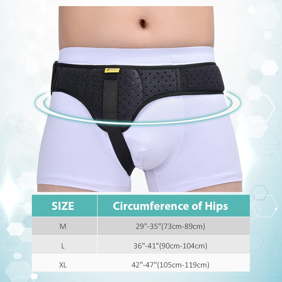 Hernia Belt Truss with Removable Compression Pads E712645