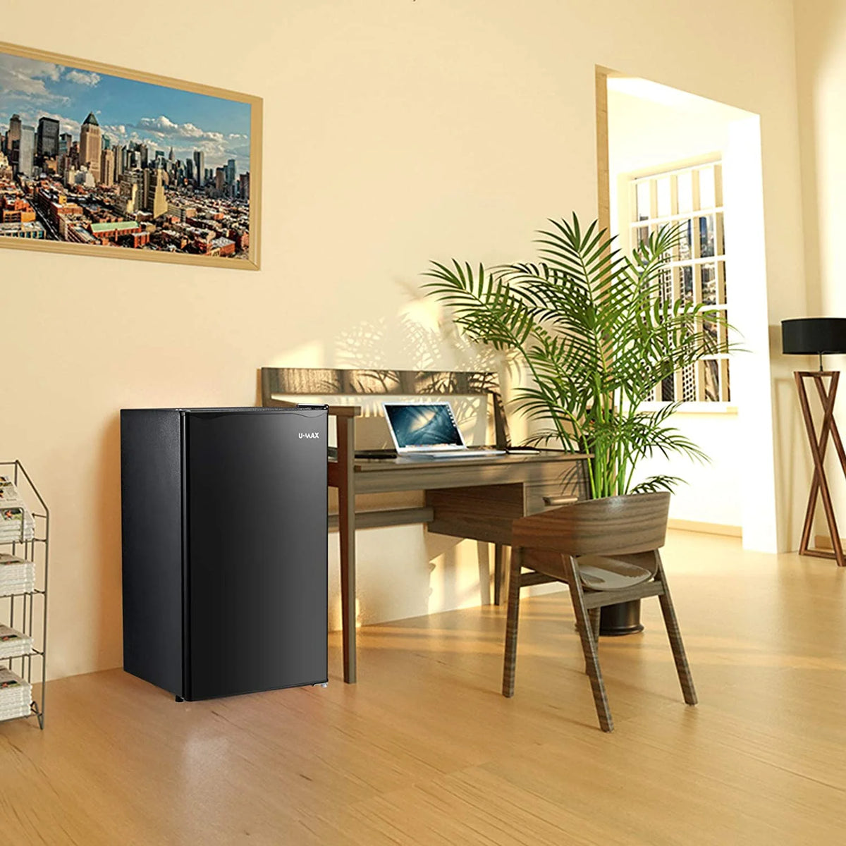 Compact Refrigerator Single Door Mini Fridge with Freezer, 3.2 Cu. Ft B617084