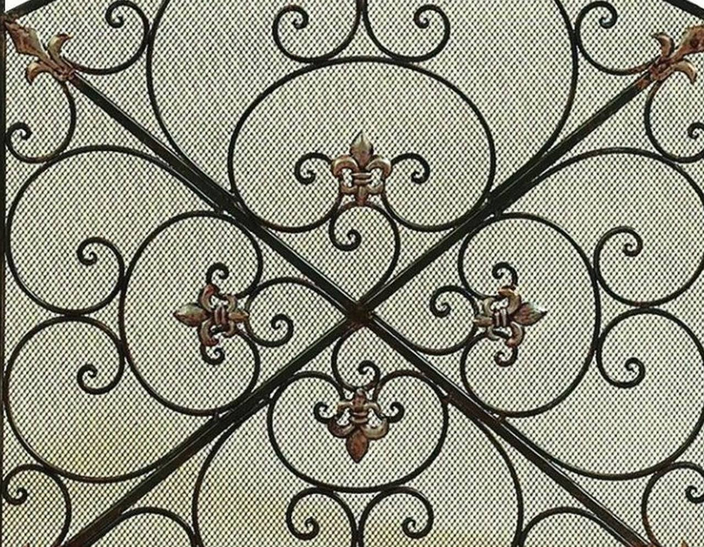 Bronze 3-Panel Metal Fire Screen S601028