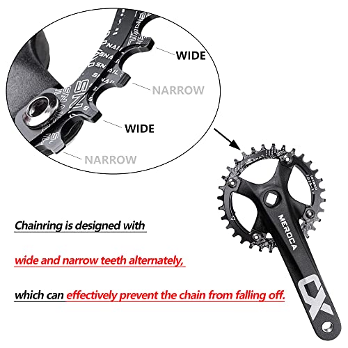 Single Speed Square Taper Crankset 170mm 104BCD 32T Narrow Wide Tooth Black Chainring N427