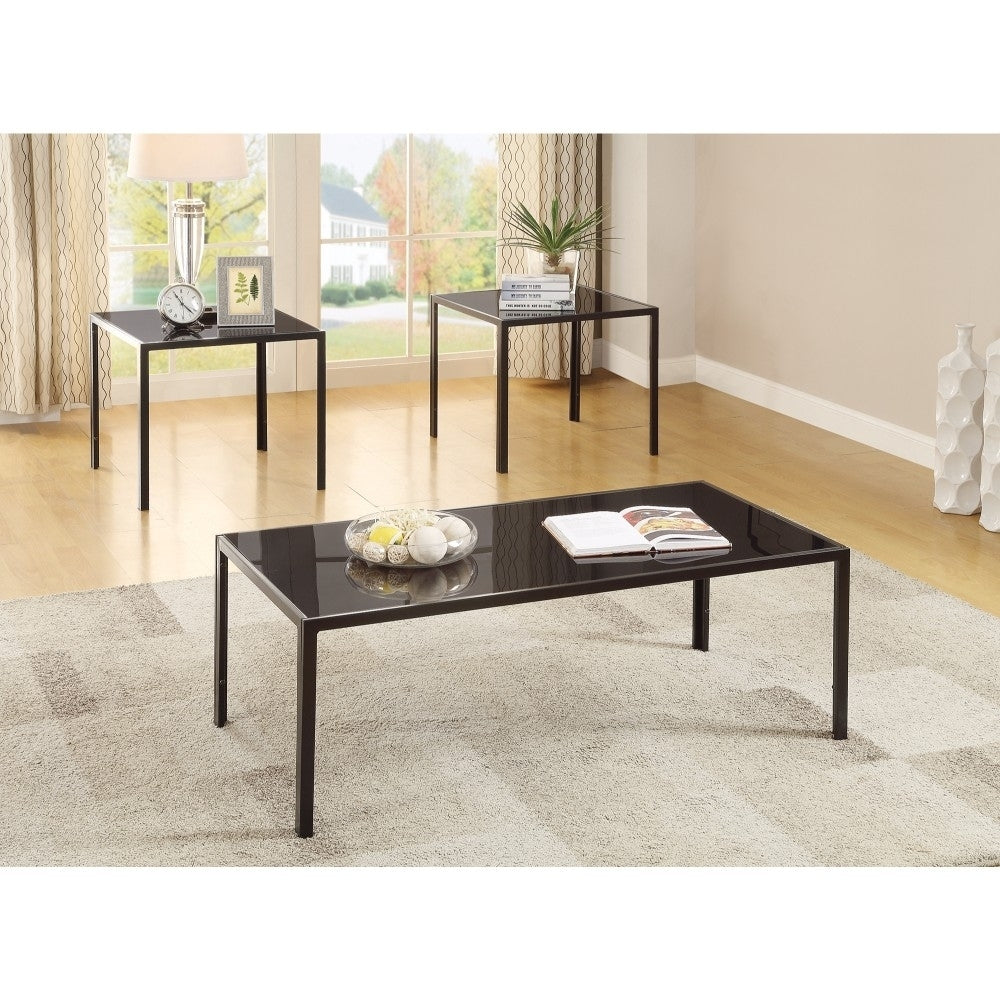 3-piece Occasional Table Set Warm Medium Brown O593