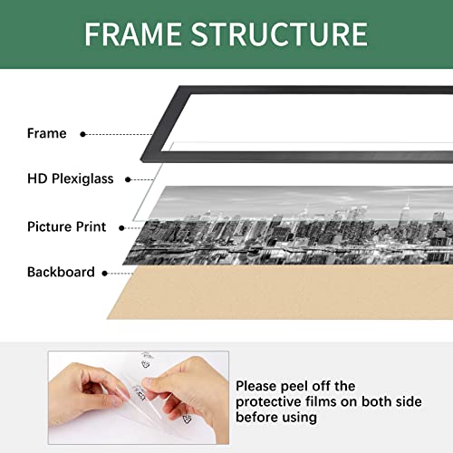 Black 8x24 Wood Picture Frame X5846