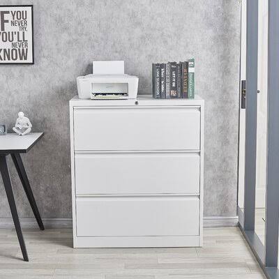 White 3 Drawer File Cabinet E4983