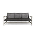 Light Gray Wood and Wicker Outdoor Sofa B24997