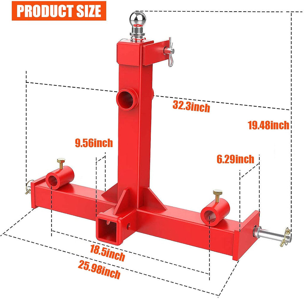 3 Point Trailer Hitch with 2" Receivers B907295