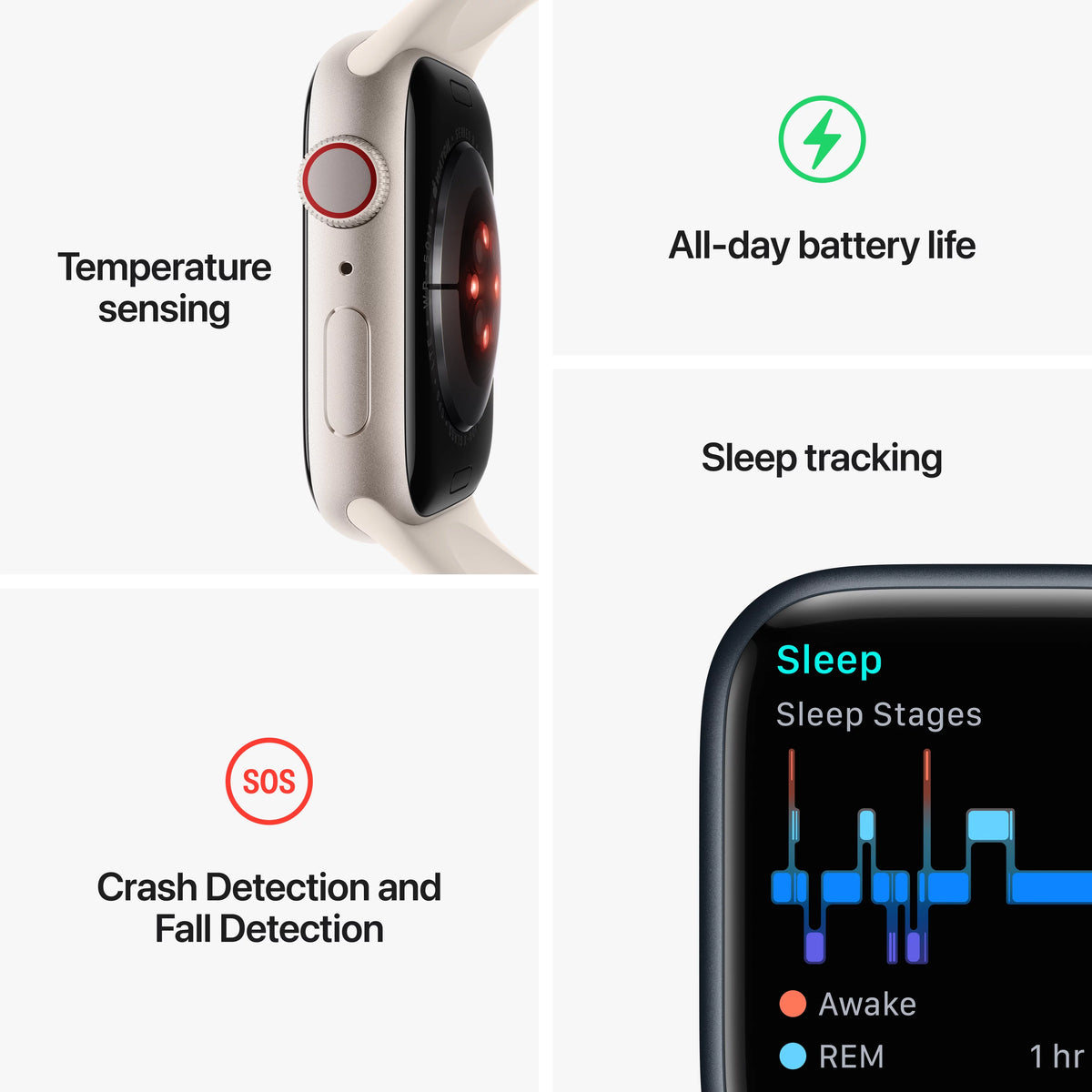 Silver Aluminum 41mm Apple Watch with White Sport Band W4200