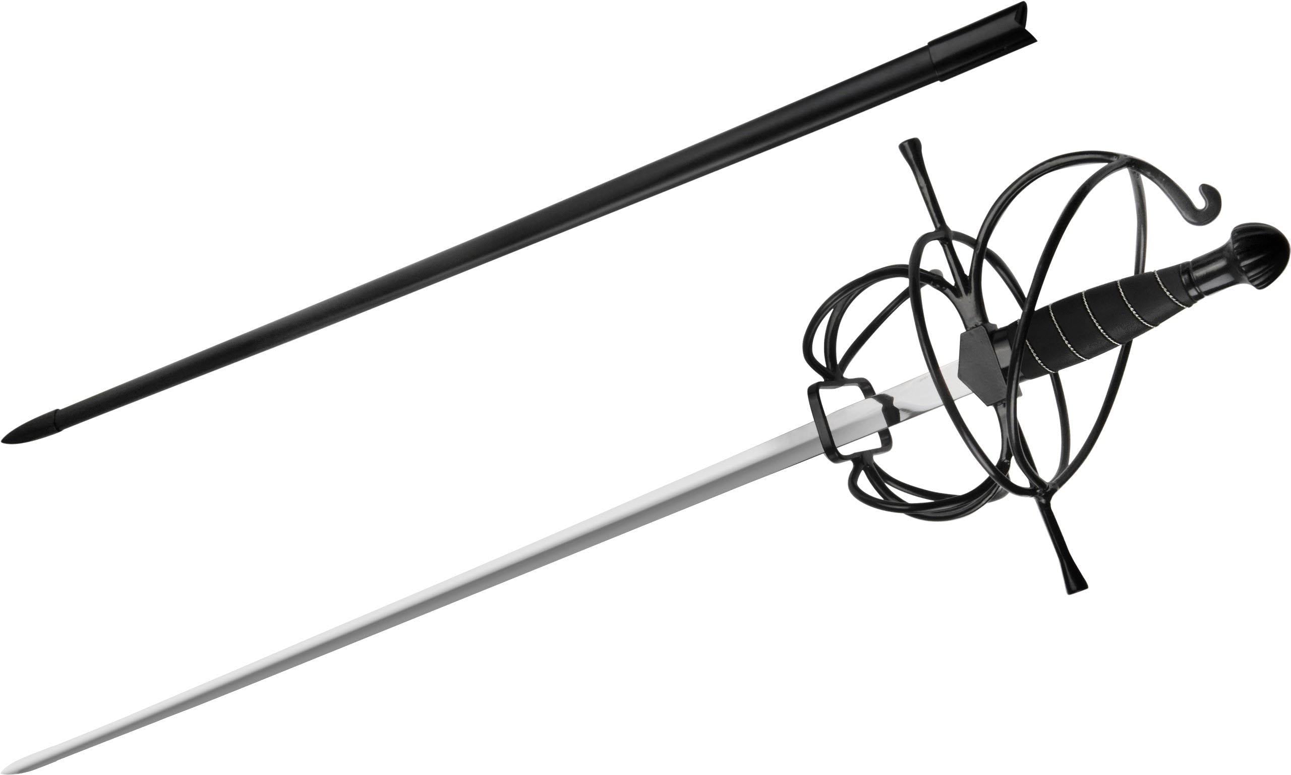 Black Wire Hilt Rapier Steel R7510