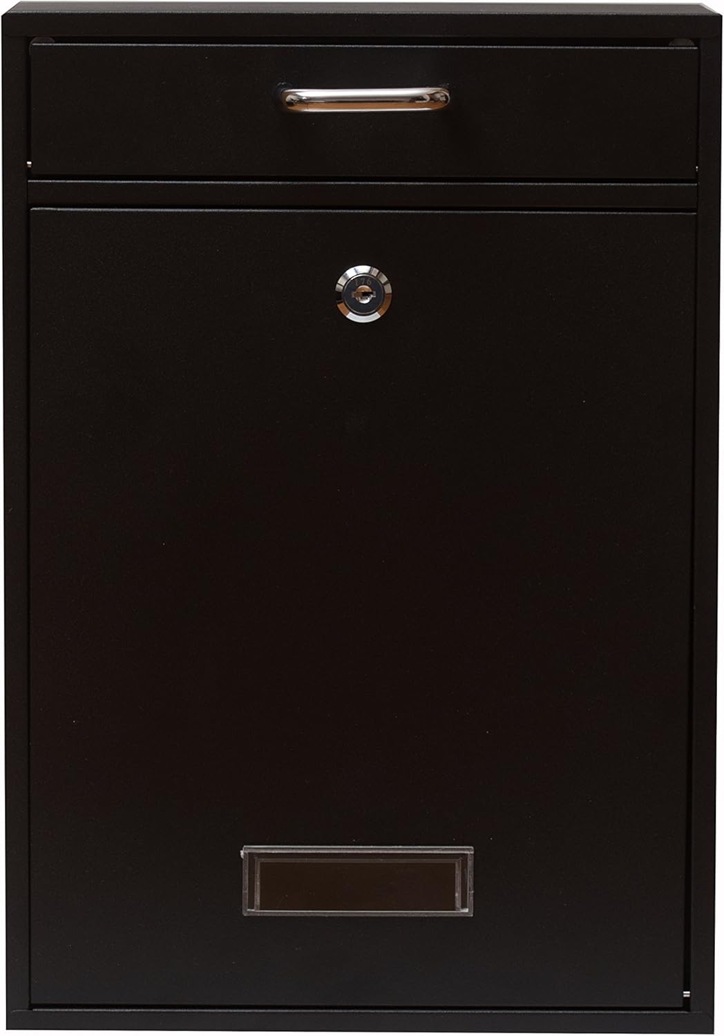 Wall Mounted Locking Vertical Dropbox Mailbox, Galvanized Steel N85321