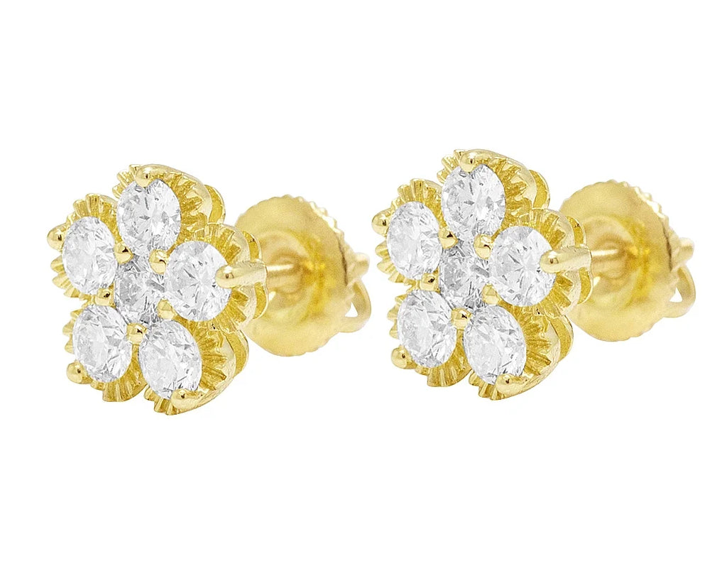 Yellow Gold Diamond Stud Earrings I676
