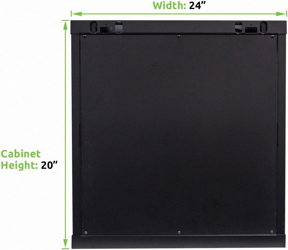 9U Wallmount Cabinet Enclosure 19-Inch Server Network Rack with Locking Glass Door Black D488309