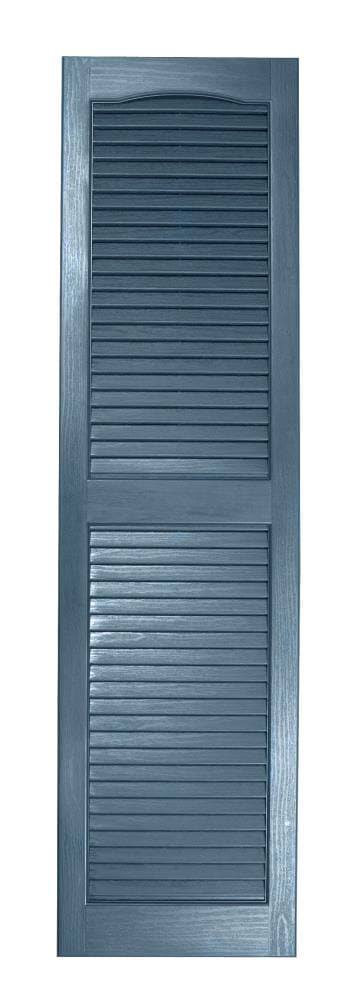 Indigo Blue Louvered Vinyl Exterior Shutters 2-Pack U883012