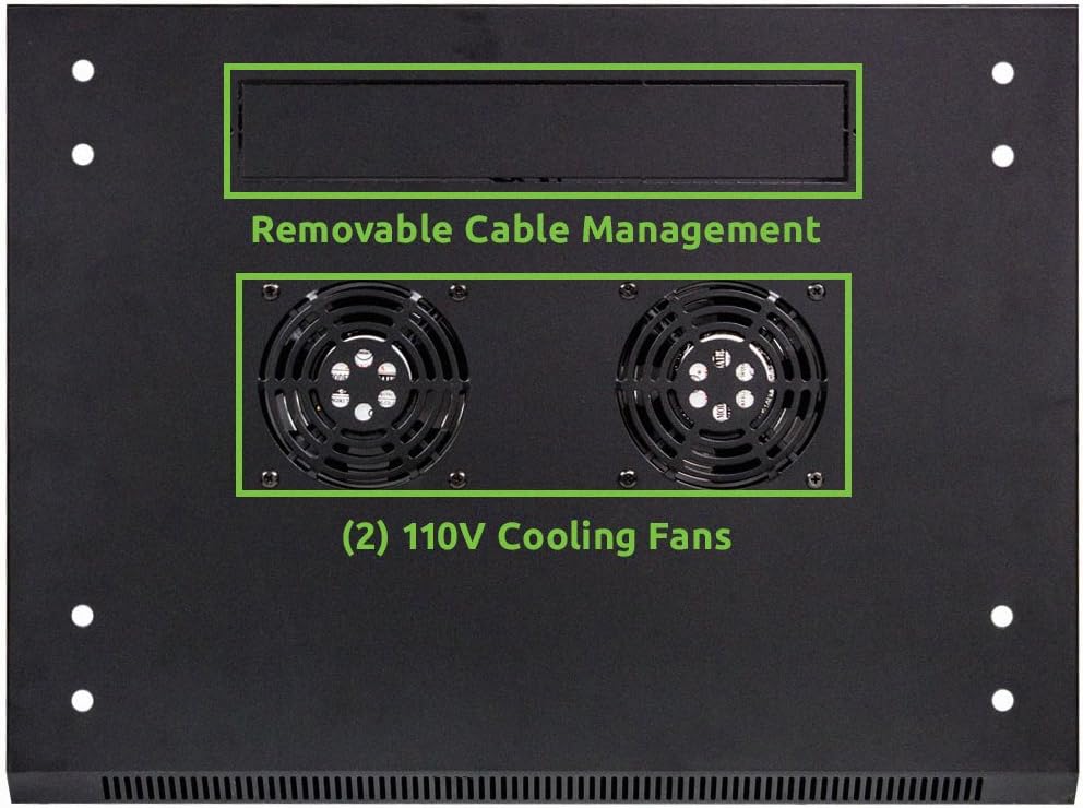 9U Wallmount Cabinet Enclosure 19-Inch Server Network Rack with Locking Glass Door Black D488309