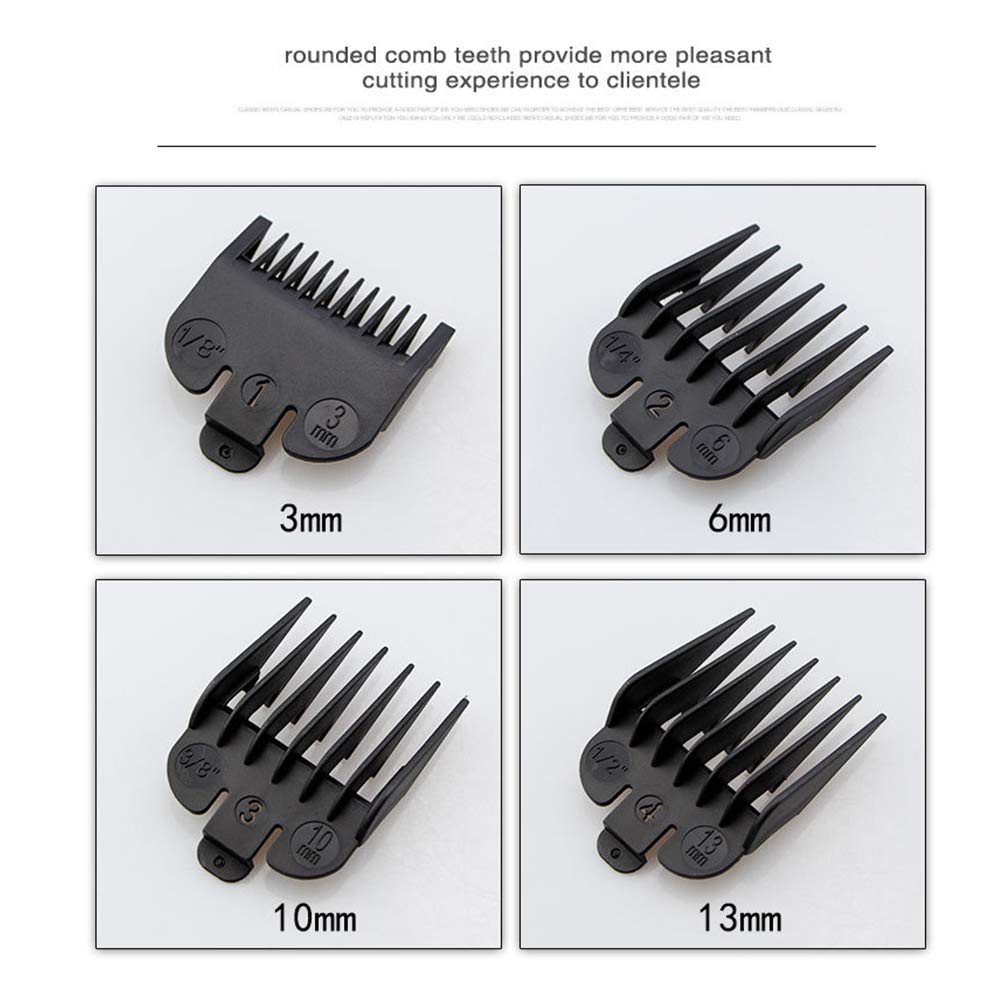 8 Pcs Black Hair Clipper Combs Guides Set O815