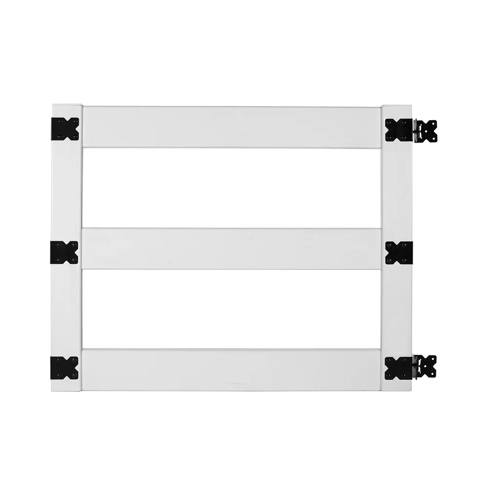 White Vinyl 3-Rail Ranch Fence Gate Kit H88169