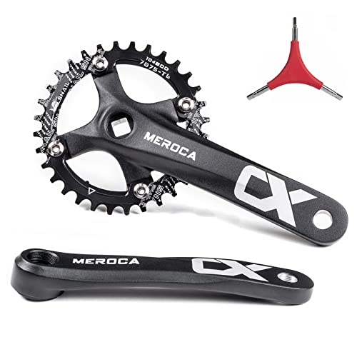 Single Speed Square Taper Crankset 170mm 104BCD 32T Narrow Wide Tooth Black Chainring N427