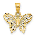 10K Yellow Gold Diamond-Cut Butterfly Pendant Charm R474659