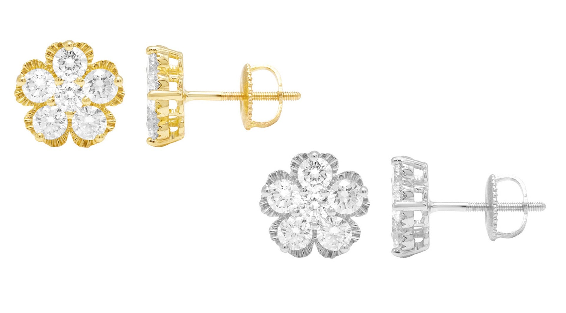 Yellow Gold Diamond Stud Earrings I676