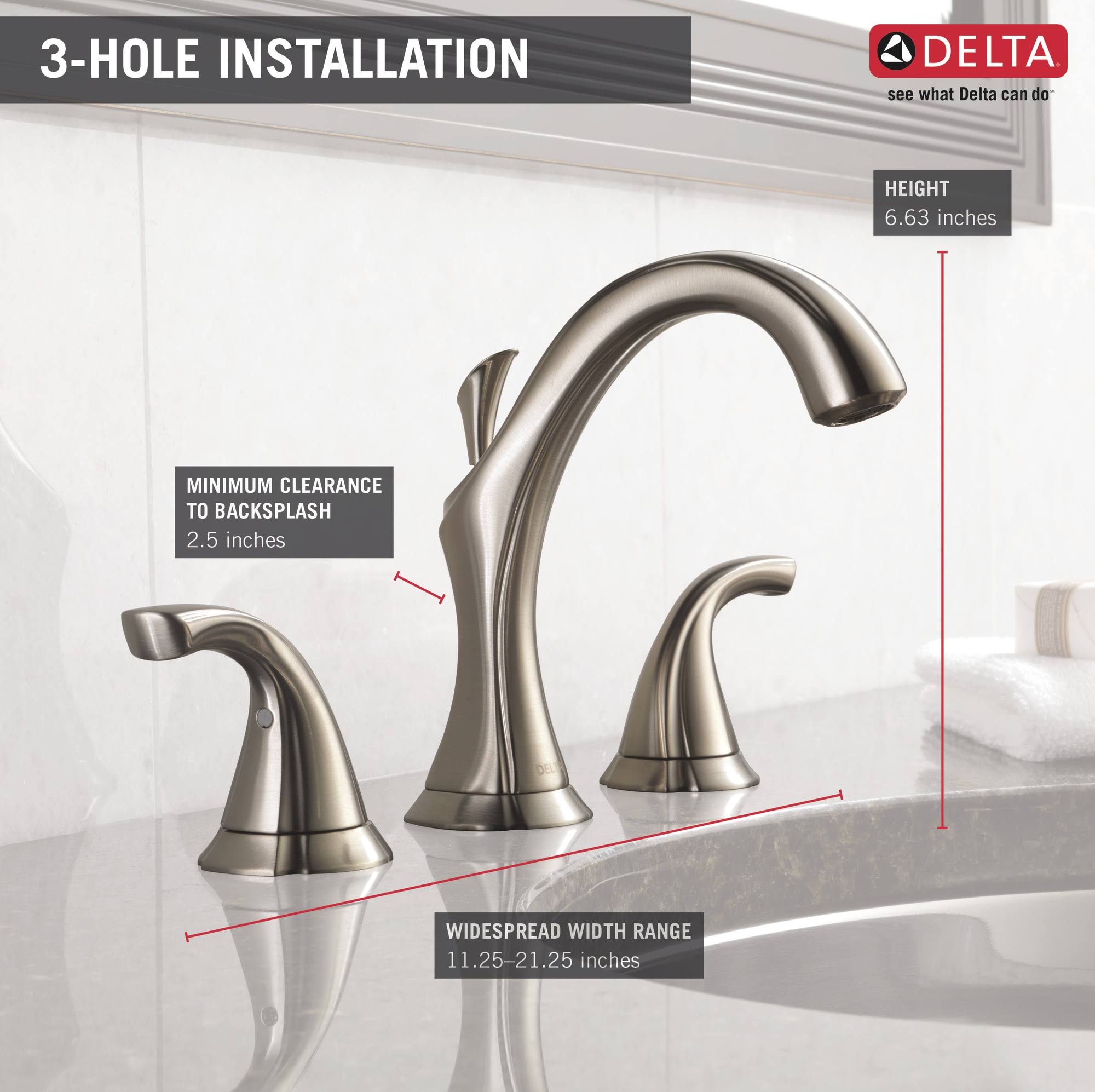 Two Handle Widespread Bathroom Faucet Stainless M68013