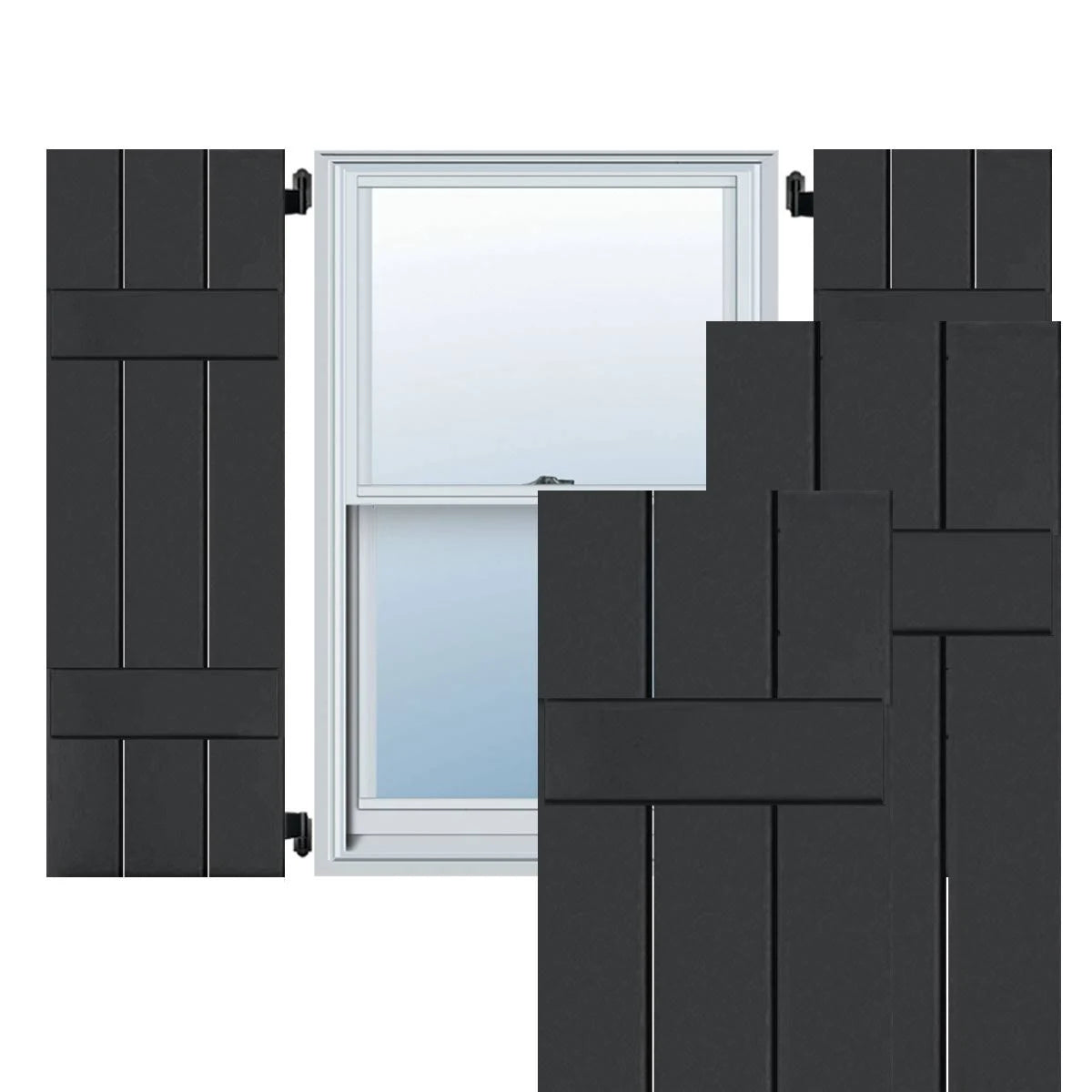 Black Pine Board and Batten Shutters Pair L7129