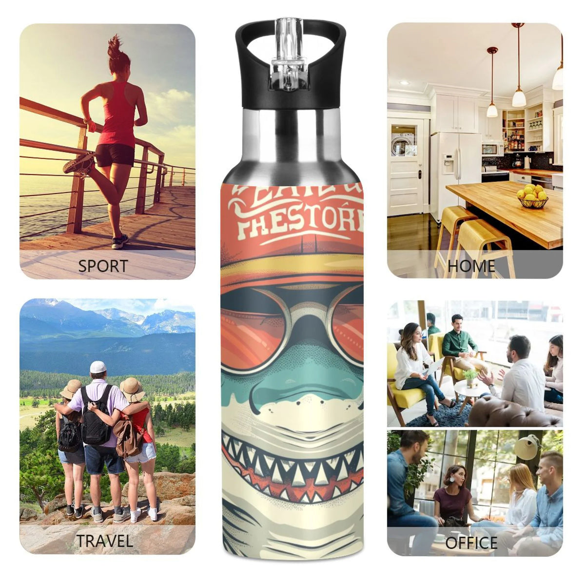 Insulated Stainless Steel Water Bottle with Straw Lid, 20 oz S975047