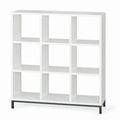 9 Cube Storage Organizer with Metal Base, White I801783