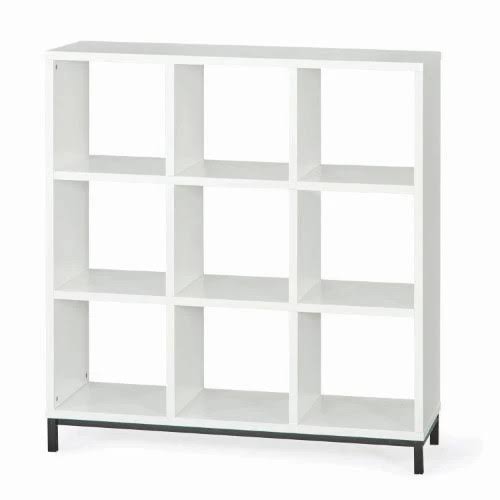 9 Cube Storage Organizer with Metal Base, White I801783