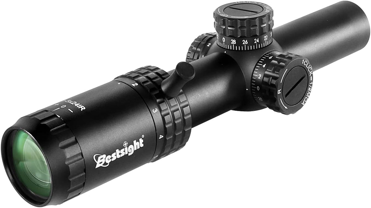 1-5x24 Rifle Scope SFP Tactical Optic Sight with Adjustment Lock Includes Scope Mount Rear Optical Glass Pack of 2 P250