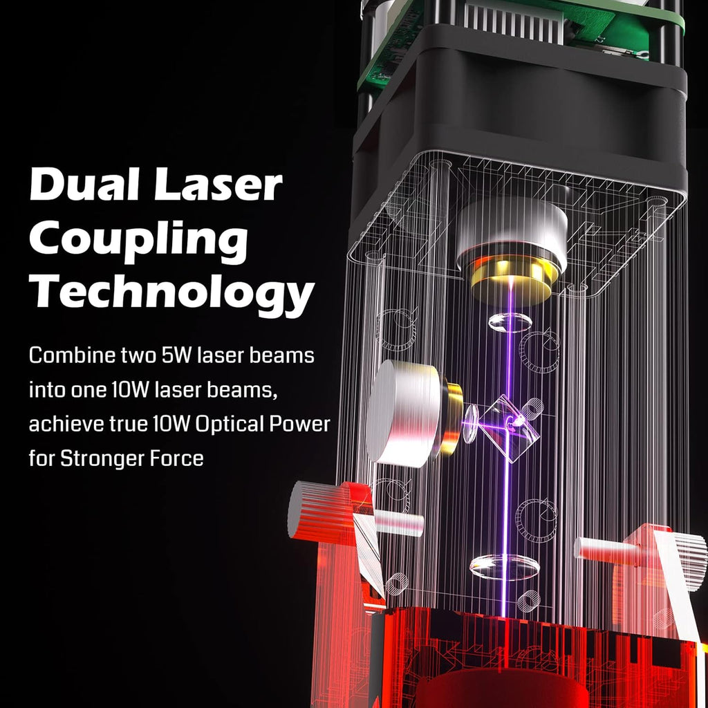 CNC Router Machine 4040-PRO with 10W Compressed Spot Laser Module Y25484