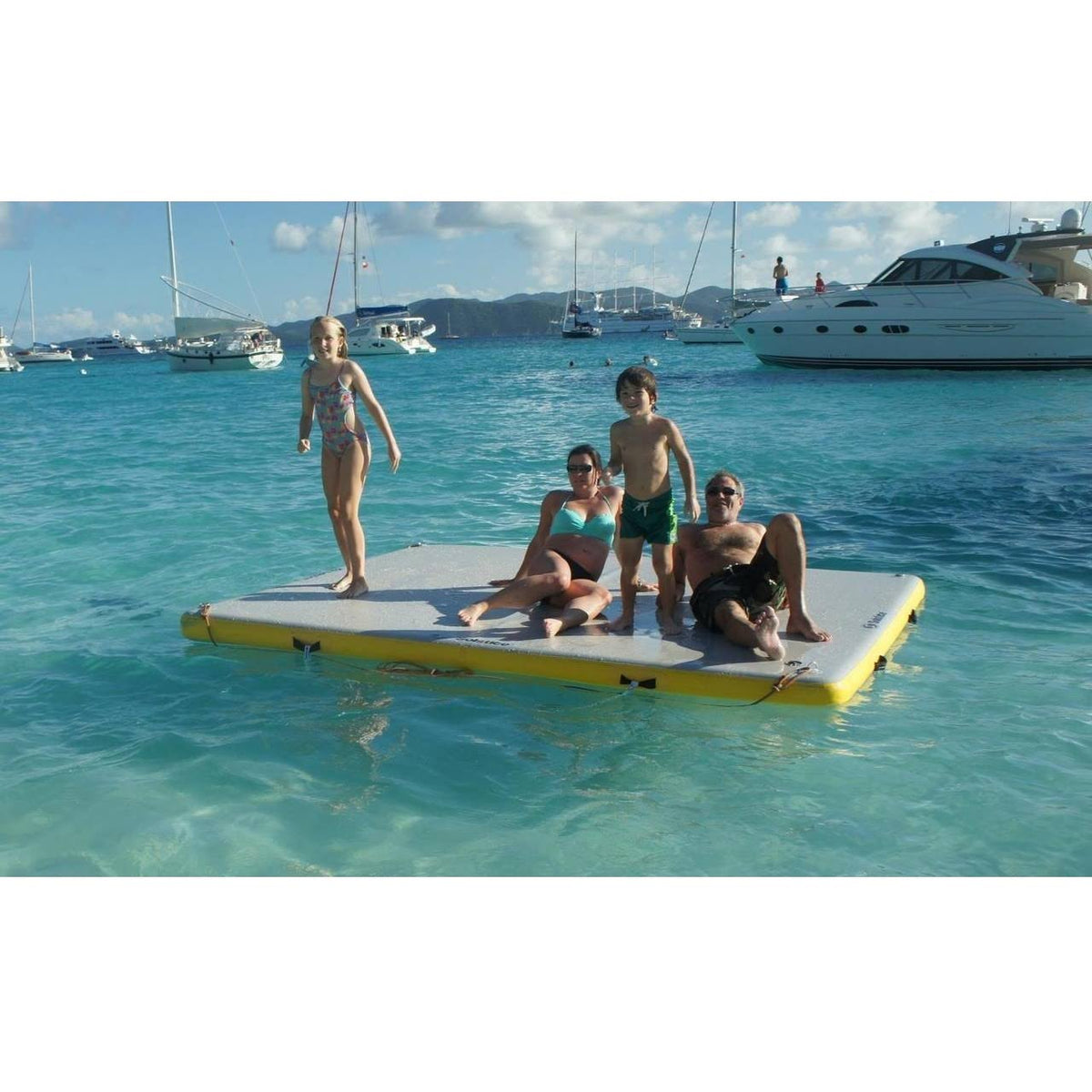 6-ft Yellow and White Inflatable Dock with Handles M778