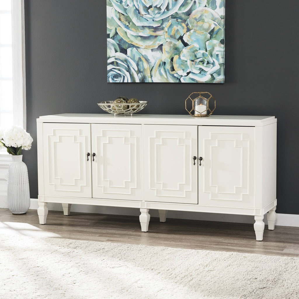 Antique White Low-Profile Accent Cabinet I560337