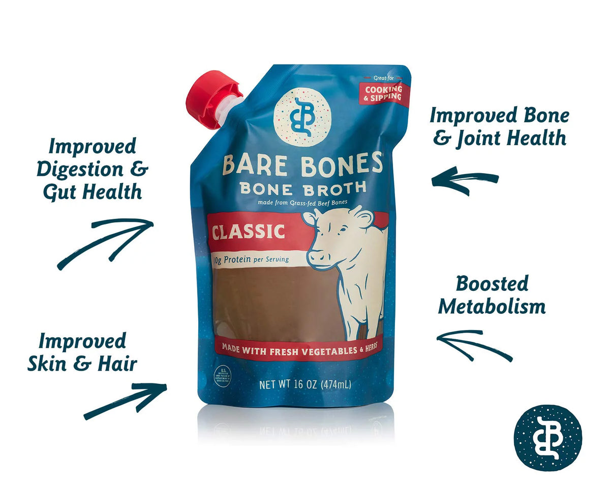 100% Grass-Fed Beef Bone Broth Classic Beef 16 oz. V247
