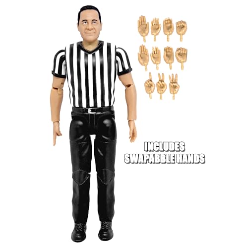 Counting & Talking Wrestling Referee Action Figure with Deluxe Articulation C240813
