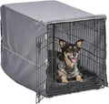 Double Door Dog Crate Kit with Gray Bed & Gray Crate Cover, 36-Inch R34528