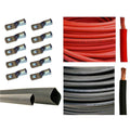 40 ft 2 AWG 10-Piece 3/8 in Tinned Copper Cable Lug Terminal Connectors with 3 ft Heat Shrink Tubing J711