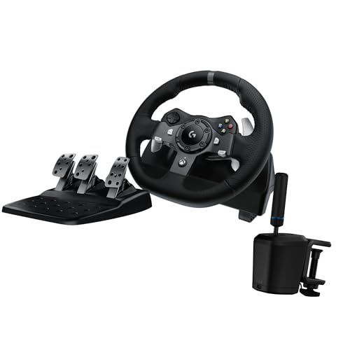 Black Leather Steering Wheel with Floor Pedals V26030