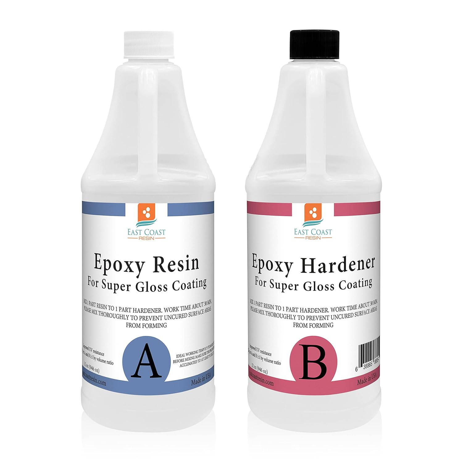 64 Oz Crystal Clear Epoxy Resin and Hardener Kit G5584