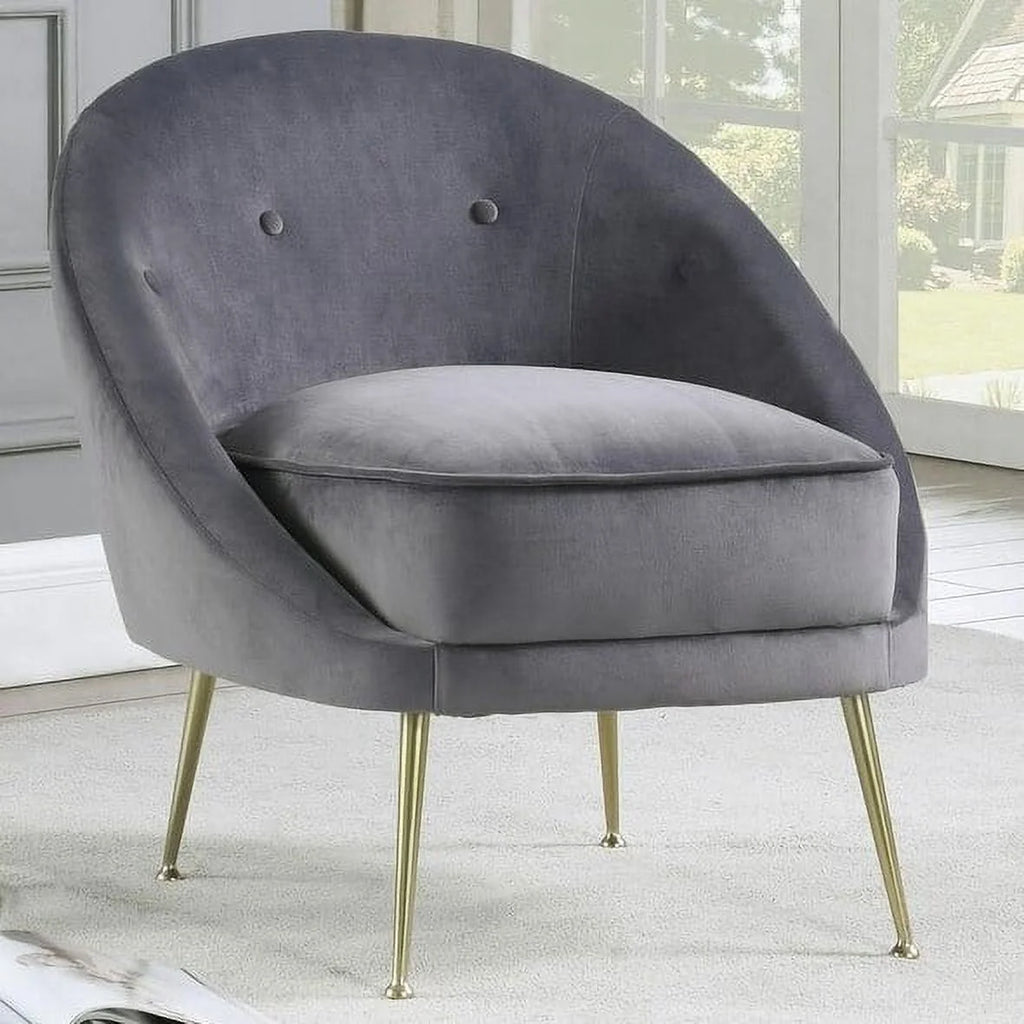 Grey Velvet Accent Chair J694