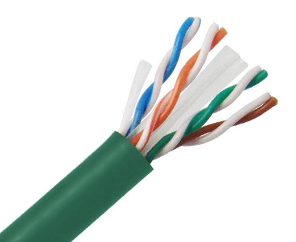 Cat6 Bulk Riser Ethernet Cable, Solid Copper UTP, 24 AWG 1000ft Green Q3539