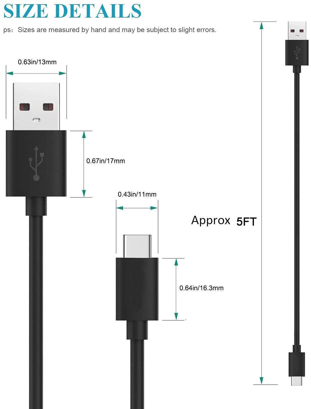 Charging Cable for Dragon Touch Max10 Tablet (5FT) A4927