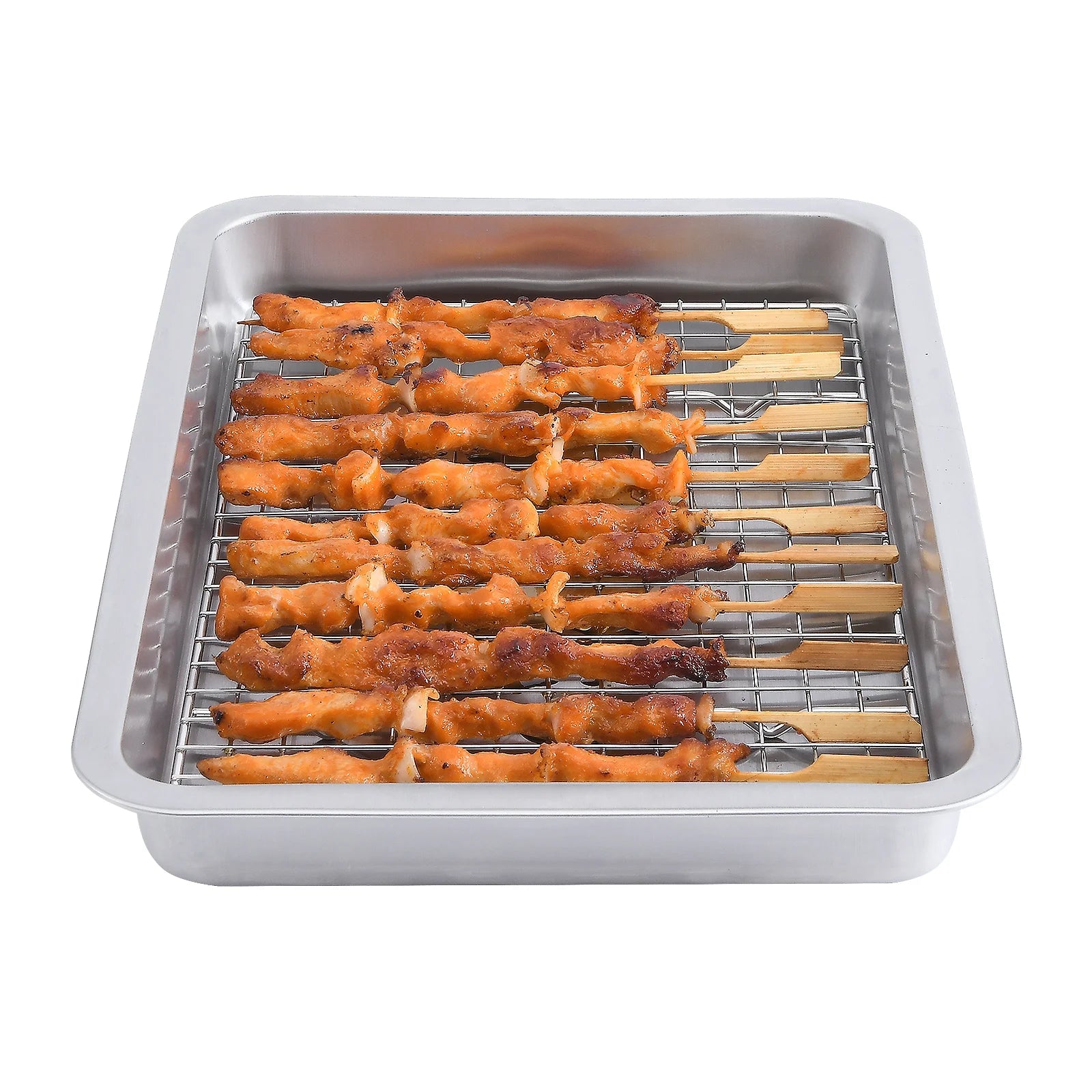 6-Piece Stainless Steel Grill Basket Set with Cooling Rack A1886
