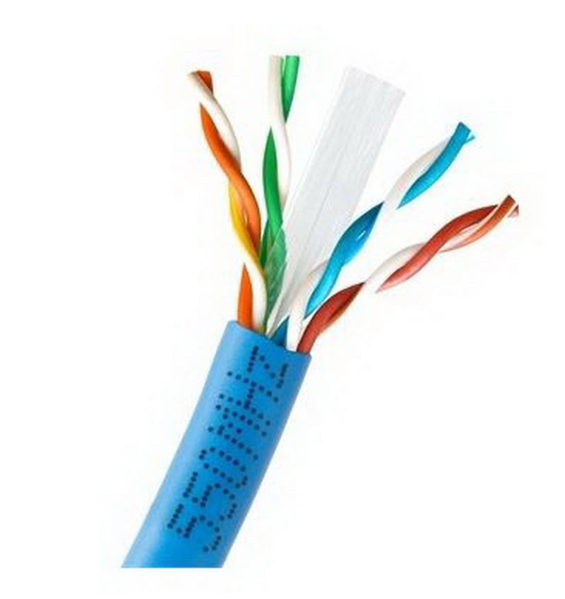 Plenum Cat6 23AWG Solid Bare Copper 1000ft Ethernet Cable Blue W93961