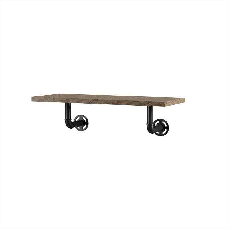 Natural Wood 1-Tier Wall Display Shelf V73835
