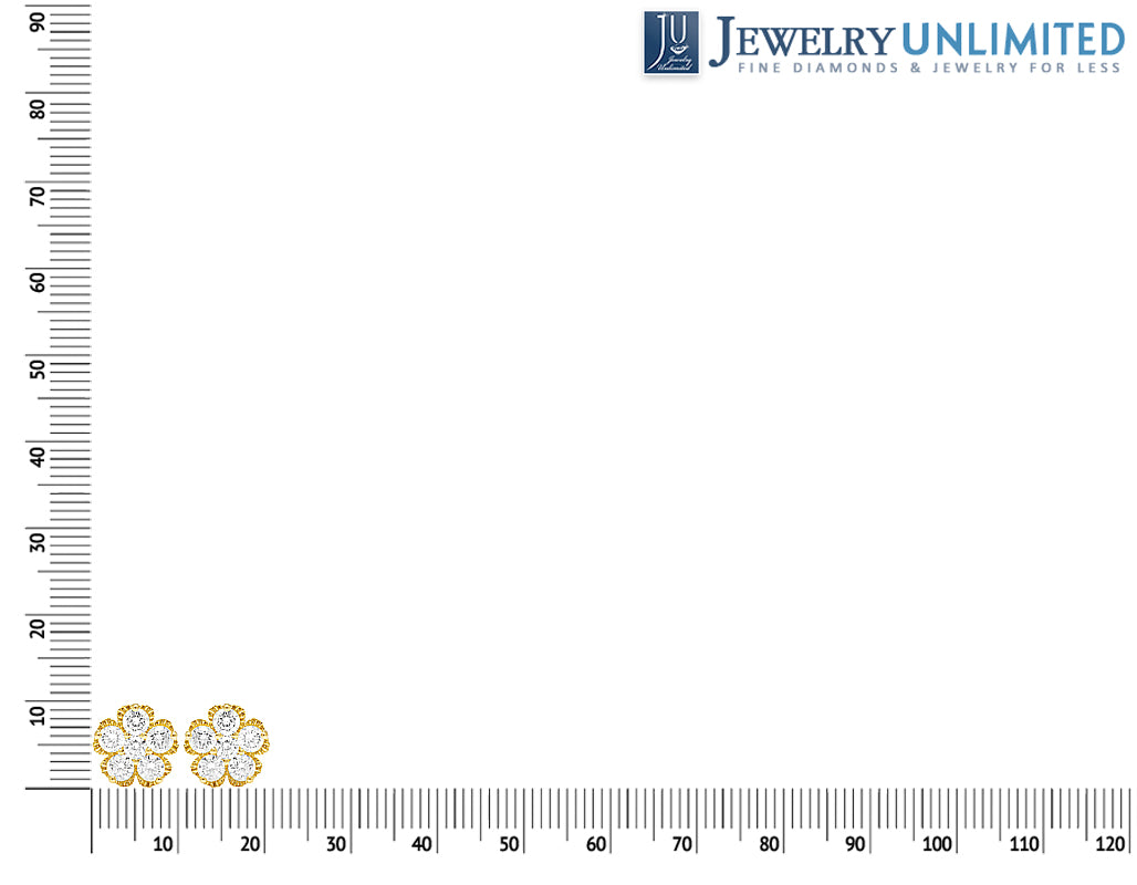 Yellow Gold Diamond Stud Earrings I676