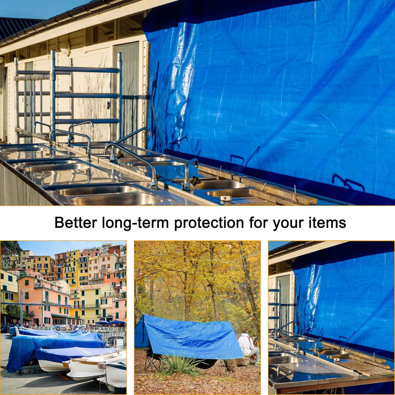 Blue 20x30 Heavy Duty Waterproof Tarpaulin with Metal Grommets A27235
