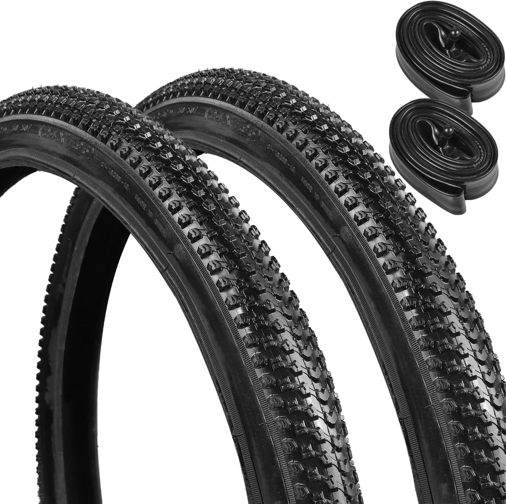 26" Mountain Bike Tires 26 x 1.95/50-559 Plus 2-Pack Bike Tubes 26x1.75/2.125 AV33mm Schrader Valve Black Pack of 2 R519308