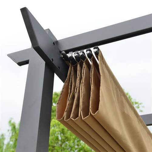 Sand Aluminum Retractable Canopy Pergola V6388