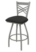 Swivel Bar Stool with Anodized Nickel Finish and Iron Seat A933