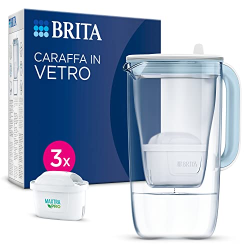Glass Water Filter Jug Light Blue 2.5L with 3x MAXTRA PRO All-in-1 cartridge H9608